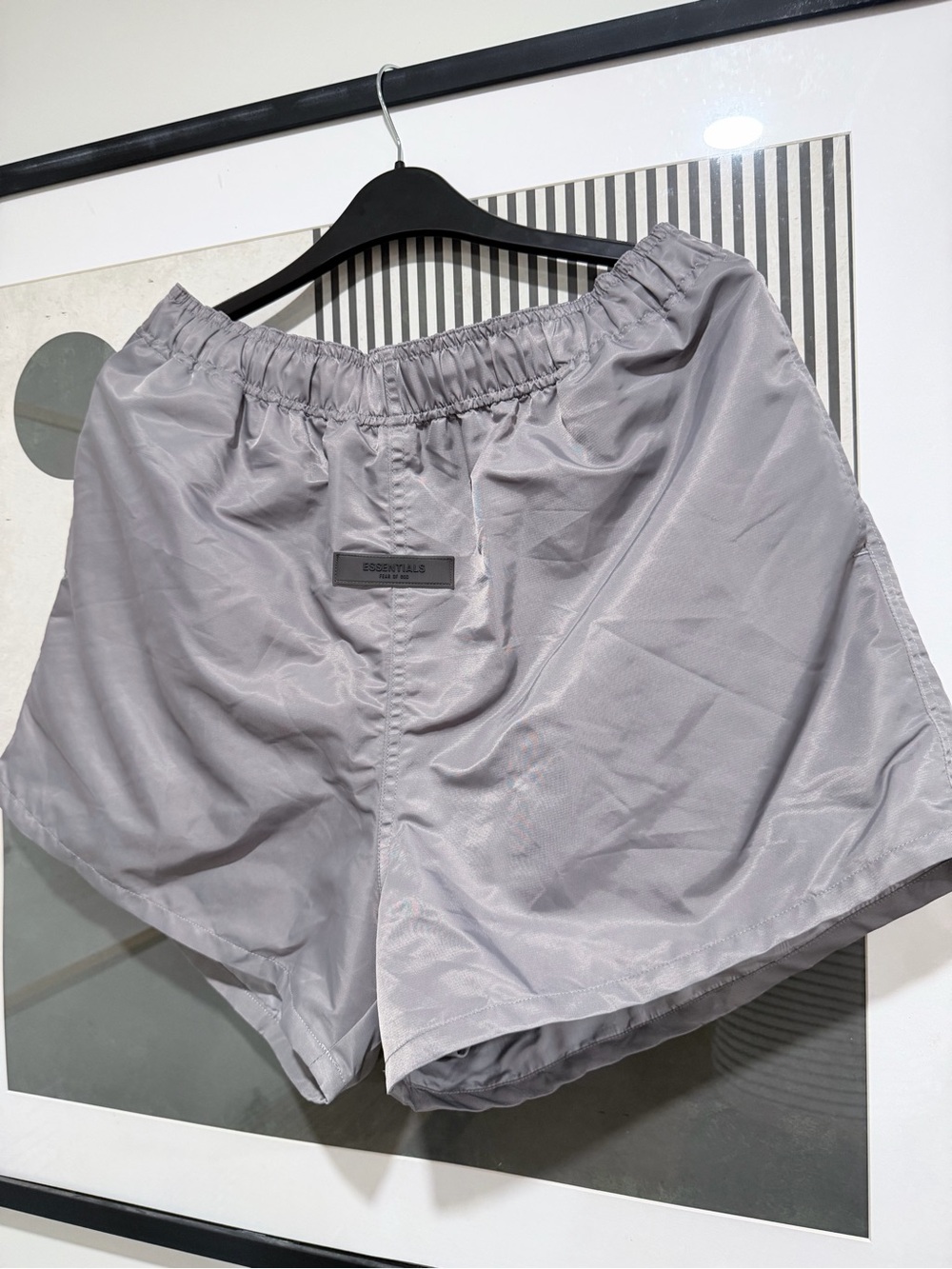 Fear of God Essentials Running Nylon Shorts color Gray size XL